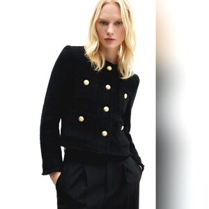 Mango Pocket Tweed Blazer Size Small